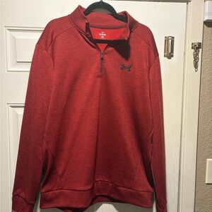 Under Armour Heathered Crimson Red Quarter-Zip Pullover